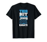 Este niño Corre con Jesús y Karate Camiseta