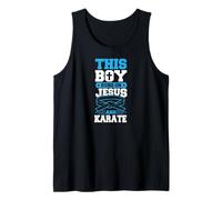 Este niño Corre con Jesús y Karate Camiseta sin Mangas