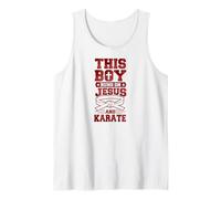 Este niño Corre con Jesús y Karate Camiseta sin Mangas