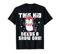 Este niño Necesita un día de Nieve Patinaje sobre Hielo pingüino Divertido Navidad Camiseta