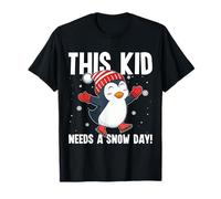 Este niño Necesita un día de Nieve patinando sobre Hielo con pingüinos en Navidad Camiseta