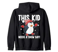 Este niño Necesita un día de Nieve patinando sobre Hielo con pingüinos en Navidad Sudadera con Capucha