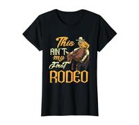 Este no es mi Primer Toro de Rodeo Camiseta gráfica económica, Mujer, Negro, XS