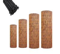 Este Panel de Valla de bambú Natural para Exteriores, Cortavientos y Parasol, Valla Decorativa para privacidad en Patios y Balcones, fácil de Cortar, Resistente para Cubrir Jardines y piscin