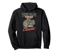Este papi no es viejo, es un padre clásico y divertido en moto. Sudadera con Capucha