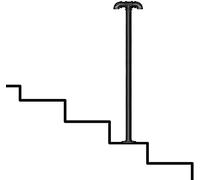 Este pasamanos de Escalera, barandilla Industrial de Hierro Forjado en Forma de T en Negro Mate, Antideslizante y Seguro para jardín, Loft, Pasillo, Villa, Hotel, Interior o Exterior, Postes