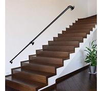 Este pasamanos de Escalera, pasamanos de Hierro Forjado con Tubo Industrial Antideslizante Negro, pasamanos de Escalera para el hogar contra la Pared, Interior, Exterior, Ancianos, niños, lo