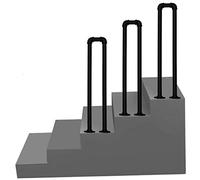 Este pasamanos de Metal Negro para escaleras Exteriores, con Arco, se Adapta a 1 escalón. Pasamanos de transición para escaleras con Recubrimiento en Polvo Negro Mate. Barandilla de Hierro f