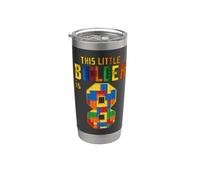 Este pequeño constructor es 8 bloques de construcción para niños de 8º cumpleaños Vaso térmico de acero inoxidable de doble pared