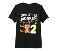 Este pequeño Mono es un Divertido cumpleaños para una niña de Dos años Camiseta Premium