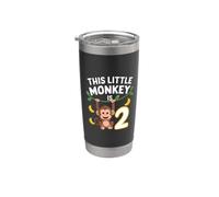 Este pequeño mono es un divertido cumpleaños para una niña de dos años Vaso térmico de acero inoxidable de doble pared