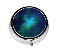 Este pequeño pastillero redondo es un organizador portátil de medicamentos de viaje con tres compartimentos para almacenar medicamentos diarios.