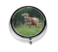 Este pequeño pastillero redondo impreso es un organizador portátil de píldoras y vitaminas perfecto para bolsillos, bolsos y viajes.