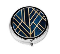 Este pequeño pastillero redondo impreso es un organizador portátil de píldoras y vitaminas perfecto para bolsillos, bolsos y viajes.