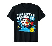Este pequeño Pescador es una niña de 8 años Que Cumple años pescando Camiseta gráfica económica