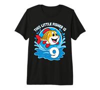 Este pequeño Pescador es una niña de 9 años Que Cumple años pescando Camiseta Premium