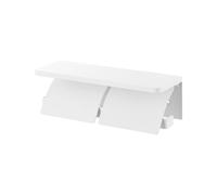 Este portarrollos de Papel higiénico para Dos Rollos se Fija con Tornillos o Pernos y Permite un Cambio de Rollo Sencillo Mediante Deslizamiento Lateral.