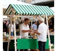 Este Puesto de Mercado Plegable con toldo, Carrito portátil para vendedores de Comida al Aire Libre, Expositor para mercados de Agricultores, Comida callejera, ferias y Eventos (Verde, 1,59