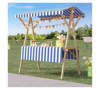 Este Puesto de Mercado portátil de Madera con Carrito Plegable es Ideal para vendedores ambulantes, Puestos de Comida, mercados agrícolas, ferias de artesanía y Tiendas Pop-up de Comida Call