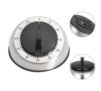 Este resistente temporizador de cocina de acero inoxidable cuenta con un timbre claro y puede contar atrás de un minuto a sesenta minutos