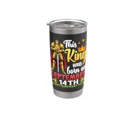 Este Rey Nació El 14 de Septiembre Feliz Cumpleaños Para Mí Vaso térmico de acero inoxidable de doble pared
