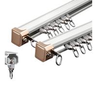 Este riel de Cortina de Aluminio de 70-700 cm, Resistente, de una Sola vía, para Montaje en Techo y Pared, Ideal para Cortinas y visillos (Blanco, 270 cm/8,8 pies).