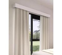 Este riel de Cortina de Aluminio de Alta Resistencia, con Barra Individual para Montaje en Pared, es Ideal para Cortinas de Dormitorio y Sala de Estar, con Panel Tipo Cenefa para una fácil i