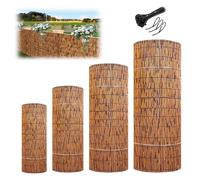 Este Rollo de Valla de bambú de 4 pies x 16,4 pies Proporciona privacidad al jardín, bloquea el Viento y Protege del Sol. Es una Valla Decorativa para Balcones y Espacios Exteriores (1,75 x