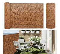 Este Rollo de Valla de bambú Natural está Disponible en Alturas de 2, 3, 4, 5 y 6 pies para jardín, Patio Trasero, balcón Exterior y terraza (107 cm x 600 cm).