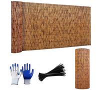 Este Rollo de Valla de privacidad de bambú para Exteriores, de Madera Natural, es Ideal para Balcones y Jardines. Es un Panel de Valla Resistente a la Intemperie, con Altura Ajustable de 2 a