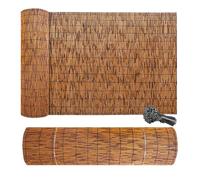 Este Rollo de Valla Decorativa de bambú, de 50 a 160 cm de Altura, para Exteriores, Valla Natural para jardín, balcón, terraza o parasoles, 130 x 1500 cm, fácil de Instalar con Bridas.