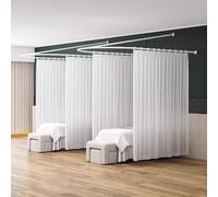 Este Separador de ambientes para salón de Belleza, con Forma de U, Incluye una Barra de Soporte de Hierro y Cortinas translúcidas. Las Barras divisorias Son Ideales para Separar Espacios INT