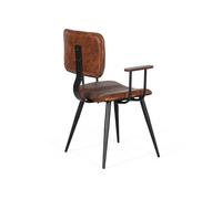 Este set de 2 sillas cuenta con una estructura robusta de tubo de hierro pintado en color negro, lo que le proporciona una base sólida y moderna. los brazos, de diseño sencillo pero elegante, también