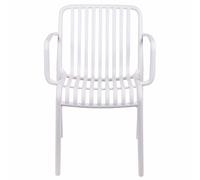 Este Silla con reposabrazos, diseño de Rayas, plástico PP, 56 x 56,5 x 79,5 cm, Blanco