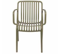 Este Silla con reposabrazos, diseño de Rayas, plástico PP, 56 x 56,5 x 79,5 cm, Verde
