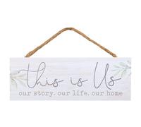 Este somos nosotros nuestra vida Home Whitwell 10 x 3.5 pulgadas de madera de pino Signo de pared colgante