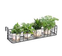 Este Soporte para macetas de Hierro Forjado Ahorra Espacio, Ideal para suculentas y Plantas Verdes de Interior/Exterior, es un Accesorio de jardinería y un macetero Colgante para barandilla