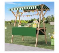 Este Soporte portátil de Madera para Puestos de Mercado, Carrito Plegable para vendedores de Comida al Aire Libre, Carrito móvil para mercados de Agricultores y Comida callejera, Ligero y fá