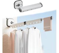 Este tendedero retráctil de Pared con ventosas es una solución portátil para secar la Ropa y organizar el hogar. Su diseño Plegable Permite su instalación en la Pared. Es una solución de Sec