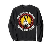 Este tipo corre con sangre, sudor y carga Sudadera