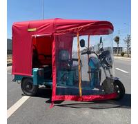 Este toldo Plegable para Triciclo eléctrico, Funda para Triciclo de Adulto, está Equipado con Tiras de Advertencia de Seguridad, es Resistente a la Lluvia, al Sol y al Viento, y Cuenta con u