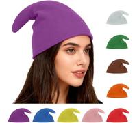 Este versátil gorro de elfo, colorido gorro puntiagudo o gorro navideño es adecuado for carnaval, Halloween, Navidad, cumpleaños, fiestas, disfraces grupales, cosplay y otras ocasiones.(Lila)