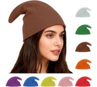 Este versátil gorro de elfo, colorido gorro puntiagudo o gorro navideño es adecuado for carnaval, Halloween, Navidad, cumpleaños, fiestas, disfraces grupales, cosplay y otras ocasiones.(Braun)