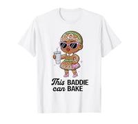 Este Villano Puede Hornear una Divertida niña de Pan de Jengibre navideño Camiseta