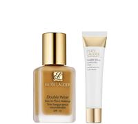 Estee Lauder Double Wear Stay-in-Place Makeup & Double Wear Smooth and Blur Primer Bundle (Various Shades) - 4W2 Toasty Toffee