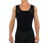 Esteem Apparel Camisa de compresión de pecho original para hombre para ocultar ginecomastia Moobs (negro, mediano)