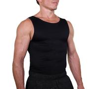 Esteem Apparel EliteSlim Men's Compression Shirt to Hide Gynecomastia Moobs Abs Chest Stomach Slimming Shapewear, Negro -, L