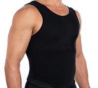 Esteem Apparel Original de los Hombres máximos de Pecho Que Adelgaza la Camisa y Cuerpo Shaper compresión (Negro, Grande)
