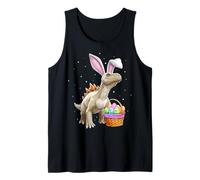 Estegosaurio Dinosaurio Dinosaurio Conejo Huevos Orejas de Conejo Lindo Primavera Camiseta sin Mangas