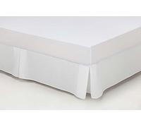 ESTELA - Cubrecanapé Hilo Tintado RÚSTICO Color Blanco óptico - Cama de 90 - Alto 35 cm - Tipo Colcha - 50% algodón / 50% poliéster - Medidas: 90 x 190/200 + 35 cm.